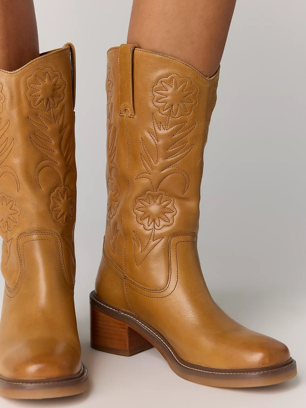 New Frye For Free People Kate Deco Stitch Boots Tuscan Sun - Picture 4 of 9